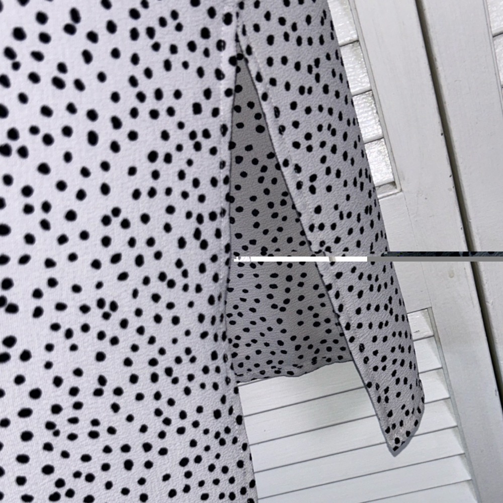 Pink Rose Womens Polka Dot Kimono Cardigan White Black Open Front Size L - Picture 9 of 9